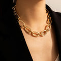 Streetwear Style Layered Chain Necklace Set Women's Chunky Link Choker Necklaces Trendy Party Accessories Non-allergic