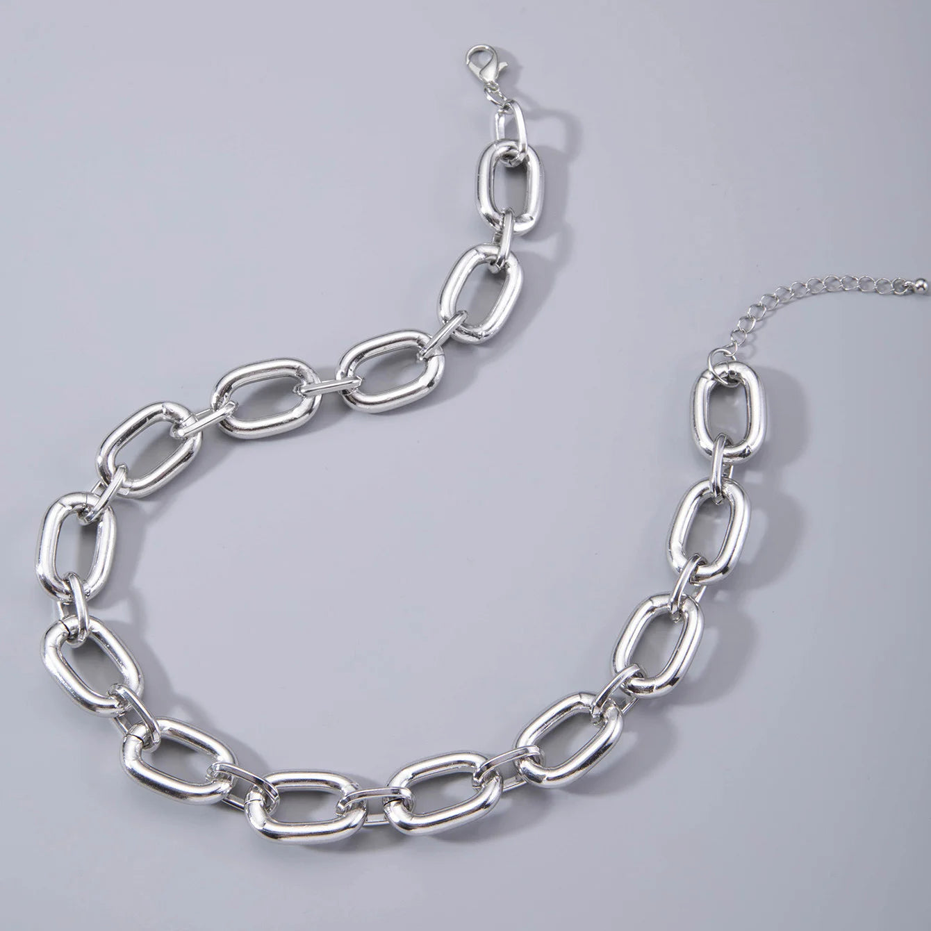 Streetwear Style Layered Chain Necklace Set Women's Chunky Link Choker Necklaces Trendy Party Accessories Non-allergic