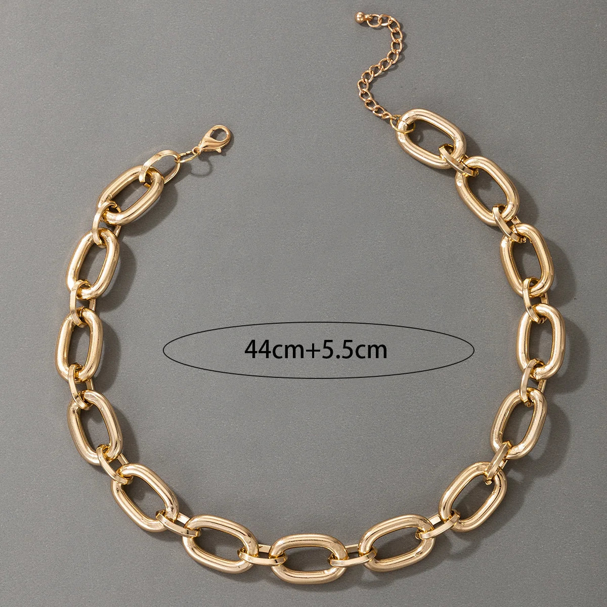 Streetwear Style Layered Chain Necklace Set Women's Chunky Link Choker Necklaces Trendy Party Accessories Non-allergic